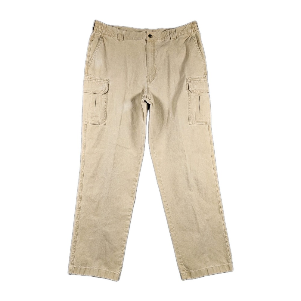 L.L.Bean Men's Tropic-Weight Cargo Pants 38x34 Light Tan Comfort Waist Cotton